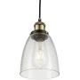 Cuaulans Industrial 1 Pack Bubble Glass Mini Pendant Light, Artique Brass Vintage Farmhouse Ceiling Hanging Lighting Fixture with Adjustable Wire for Kitchen Island Window Dining Room Bar