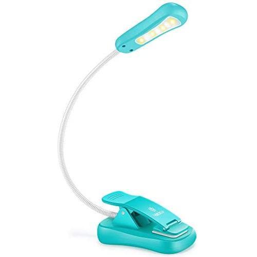 Vekkia/LuminoLite Rechargeable Book Light, 3 Colortemperature × 3 Brightness, Reading Lights for Reading in Bed. Up to 70 Hours Lighting. Perfect Gift for Bookworms, Kids & Travel. (Turquoise)