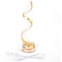 Spiral Design LED Table Lamp Warm White 3000k Minimalist Desk Lamp Aluminum Alloy Acrylic Bedside Nightstand Lamps for Bedroom Office Living Room (Gold, Warm Light)