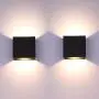 Lightess LED Wall Sconce 10W, Set of 2 Modern Wall Lamp Black, Up Down Wall Mount Lights Mini Metal for Living Room Bedroom Hallway Decor, Warm White, O1185TP