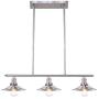 Wellmet 3 Lights Modern Pendant Lighting for Kitchen Island, Farmhouse Chandelier Dining Room Lighting Fixtures Hanging with Brushed Nickel Finish,Chandeliers Height Adjustable for Pool Table (Silver)