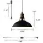 CLAXY Industrial Plug-in Barn Pendant Lighting Black Farmhouse Pendant Light with On/Off Switch 118 Inch Cord
