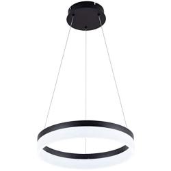 ROYAL PEARL LED Pendant Light Modern Chandelier 1680lm 24W Flush Mount Pendant Lamp for Living Room Bedroom Office Black, 6000k