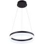 ROYAL PEARL LED Pendant Light Modern Chandelier 1680lm 24W Flush Mount Pendant Lamp for Living Room Bedroom Office Black, 6000k