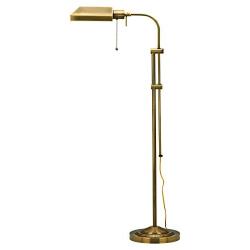 Cal Lighting BO-117FL-AB Floor Lamp Pharmacy Collection with Adjust Pole , 62 inches, Antique Brass Finish