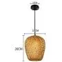 LITFAD Double-Decker Bamboo Pendant Lights Restaurant 1 Light Suspended Light Rustic Weave Ceiling Hanging Light in Beige with Adjustable Hanging Cord for Dining Room Restaurant Bar - 7.5'' (19 cm)
