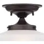 Schoolhouse Floating Ceiling Light Semi Flush Mount Fixture Bronze 12'' White Glass for Bedroom Kitchen - Regency Hill