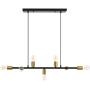 Kitchen Island Lighting 7-Light Modern Linear Pendant Light with Antique Brass Socket Finish Chandelier Light Fixtures for Dinning Room Living Room