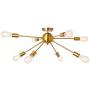 PUMING Sputnik Chandeliers 8 Lights Modern Pendant Lighting for Living Room Bedroom Kitchen Bathroom Foyer Entryway, Gold