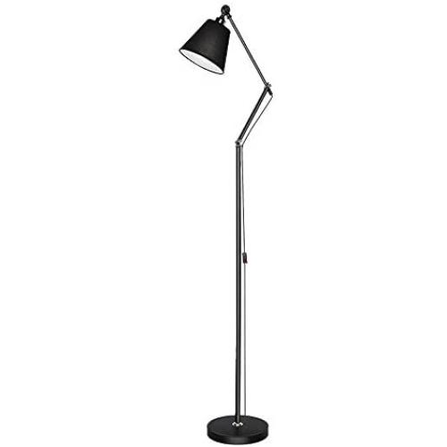 BXZ Floor Lamp Desk Light Adjustable Head Lamp 360° Swing Arm Large Desk Lamp with Heavy Metal Base for Office, Bedroom,Living Room，Family Room，Study Room,Black