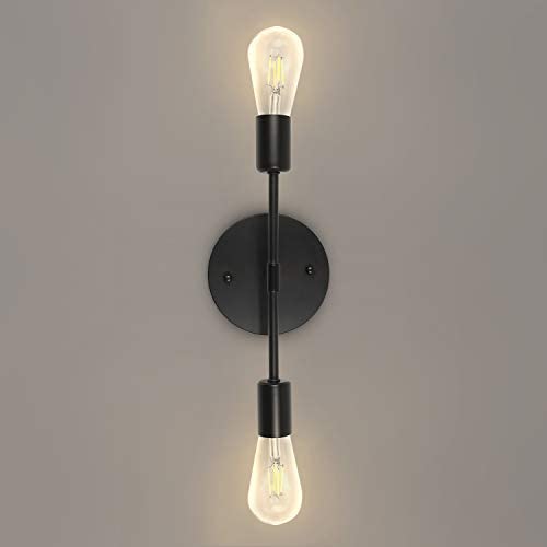 2-Light Modern Farmhouse Bathroom Vanity Light Fixtures Industrial Black Wall Sconce for Bedroom Living Dining Room Hallway