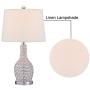 Maxax Crystal Table Lamps Set of 2 with White Fabric Shade, 3-Way Dimmable Decorative Bedside Nightstand Desk Lamps for Living Room Bedroom Dining Room Kitchen, Chrome Finish
