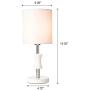 White Bedside Desk Table Lamp, Modern Fabric Shade Desk Lamp Nightstand for Bedroom Living Room End Table