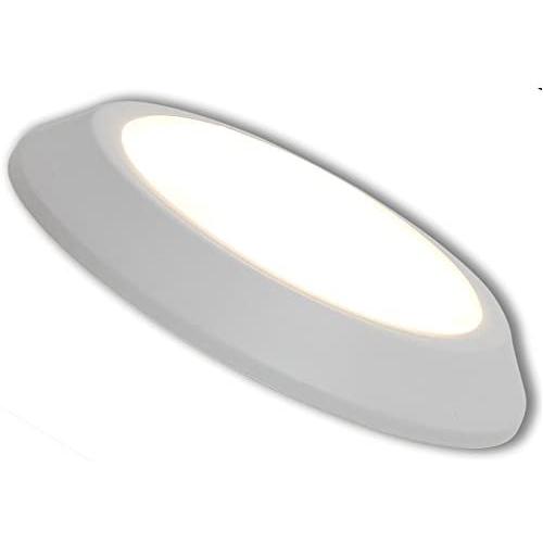 Hamilton Hills New Round Flush Mount Thin Ceiling Light |  LED Disc Shaped Thinnest Round Dimmable Lighting Fixture | Direct Wire Lights | No Drywall Work Required | 2700K Warm Light | 5.5'' White