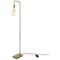 Gold Floor Lamp Living Room - Brass Accent Reading Light, Modern Design, in-Line On Off Switch, Plugin, Dimmable, ETL Listed