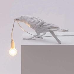 Lux Raven Light, Raven Table Lamp, Crow Design Nordic LED Table Lamp Modern Art Decor Table Lamps Bedside Decor for Living Room Decoration Raven Desk Lamp Mordern Wall Light Latern (C)