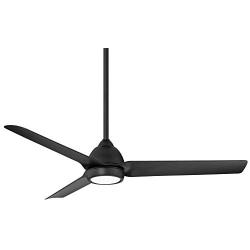 Mocha Indoor/Outdoor 3-Blade Smart Compatible Ceiling Fan 54in Matte Black with 3000K LED Light Kit and Remote Control with Wall Cradle. Works with iOS/Android, Alexa, and Google Assistant.