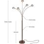 Brightech Orion - Super Bright, Modern LED Arc Lamp - 5 Adjustable Arms & Light Heads Arch Over The Couch - Standing Tree Lamp for Living Rooms - Bright Hanging Lighting - Oil Rubbed Bronze