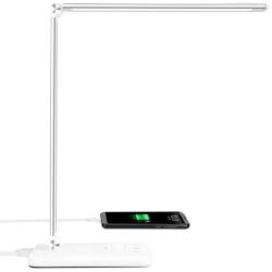 LED Desk Lamp - Office Desk Lamps with USB Charging Port and 3000mah Battery, Dimmable Eye-Caring Table Lamp with 5 Color Modes and 5 Brightness Levels, Timer/Memory Function Lamp for Working, Reading