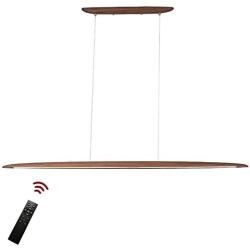 BYSUN Modern Design Pendant lamp LED Pendant lamp Made of Wood Pendant lamp dimmable Pendant Lamps Height Adjustable Chandelier Dining Room Bedroom Interior lamp Decorative Lighting 130cm x 6.