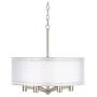 Caliari Brushed Nickel Pendant Chandelier 22'' Wide Modern Double Shade 6-Light Fixture for Dining Room House Foyer Kitchen Island Entryway Bedroom Living Room - Possini Euro Design