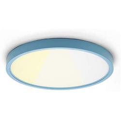 TALOYA Blue Flush Mount Ceiling Light (12 Inch 20 Watt), Low Profile Round LED Light Fixture for Boy Baby Dining Room Foyer Porch Bedroom,3 Color Temperature in One (3000k/4000k/6500K)