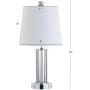 JONATHAN Y JYL2025A Lillian 18'' Metal Mini LED Lamp Transitional,Glam,Traditional,Contemporary for Bedroom, Living Room, Office, College Dorm, Coffee Table, Bookcase, Chrome with White Shade