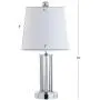 JONATHAN Y JYL2025A Lillian 18'' Metal Mini LED Lamp Transitional,Glam,Traditional,Contemporary for Bedroom, Living Room, Office, College Dorm, Coffee Table, Bookcase, Chrome with White Shade