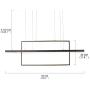 Leniure Black Modern Square Cube LED 2-Light Pendant Lamp Chandelier Lighting Fixture 33.5'' Wide 15'' Deep 11.8'' High, Warm White 3000K