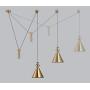 WETERS Industrial Retro Brass Pendant Lights, Pulley Hanging Lights, Height-Adjustable Dining Room Lights, Pendant Lights, Plating Gold, Living Room, Bedroom, Bar, E27