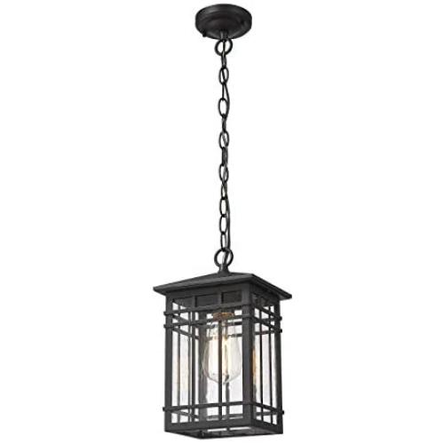 Rosient Outdoor Pendant Lighting, 1-Light Exterior Pendant Lantern, Porch Hanging Lantern Lights, Exterior Pendant Lamp for for Porch, Patio, Entryway