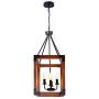 KOSTOMO Wood Chandelier Farmhouse Metal Ceiling Light Vintage Pendant Lighting Antique Retro Rustic Loft Lamp Vintage Pipe Sconce Kichen Decorative Light Fixtures