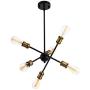 Weesalife Sputnik Chandeliers 6 Lights Modern Pendant Lighting, Mid Century Ceiling Light Fixtures for Kitchen Dining Room Living Room