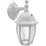 Maxxima LED Outdoor Wall Light, White w/Clear Water Glass, Photocell Sensor, 580 Lumens, 3000K Warm White, Dusk to Dawn Light Sensor