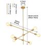 Sputnik Chandelier Modern 6 Lights Plating Brass Century Pendant Lighting Gold Ceiling Light Bedroom Fixture for Hallway Bar Kitchen Dining (6light)