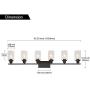 MELUCEE 6-Light Bathroom Vanity Light Fixture Vintage Industrial Oil Rubbed Bronze Wall Sconce Lighting with Clear Glass Shade for Living Room Bedroom Kitchen