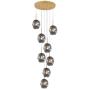 Adjustable Cluster Chandelier Modern Glass Shade Pendant Light Flush Mount Led Ceiling Light Fixture Hanging Lamp for Dining Room Staircase Balcony Grey 8 Lights