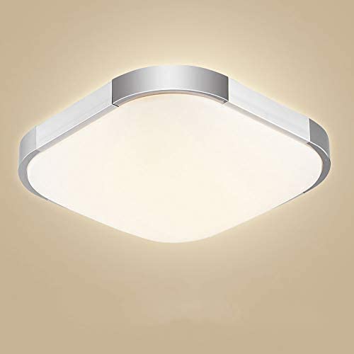 Viugreum 16W 12'' Modern LED Ceiling Light Flush Mount, 3000K Warm White 900LM Square LED Ceiling Lamp Fixtures for Living Room/Kitchen/Bedroom/Dining Room, Commercial or Residential Lighting