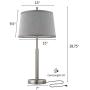 Oneach Modern Table Lamp for Living Room Nightstand & Side 28.75“ Table Lamp with Drum Shade Bedside Light for Bedroom Study Office (Silver)