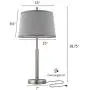 Oneach Modern Table Lamp for Living Room Nightstand & Side 28.75“ Table Lamp with Drum Shade Bedside Light for Bedroom Study Office (Silver)
