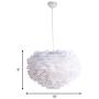 White Feather Ceiling Pendant Light Shade, CraftThink Ceiling Lamps 15.75 inch/40cm 1 Light E27 110V for Childrens Room Living Room, Bedrooms, Best Gift for Children, Kids White-(Bulb Not Included)