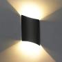 KAWELL Modern Waterproof Wall Lamp LED Wall Light Up and Down Aluminum Wall Wash Lights Indoor Outdoor for Bedroom Bathroom Stairs Porch Corridor Living Room Hallway, Black 3000K