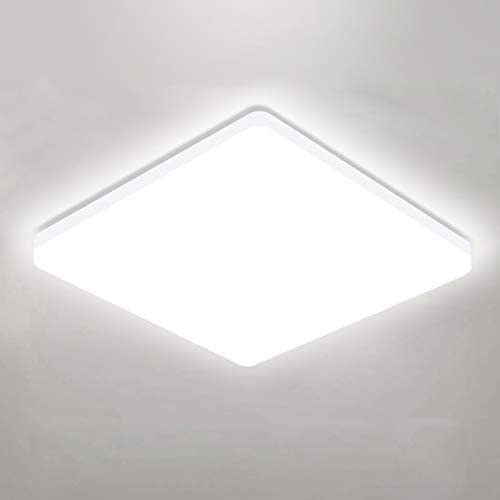 OOWOLF 25W 5000K LED Ceiling Light 11.81in Square LED Ceiling Lamp Fixture Without Flicker, 85Ra+ Daylight White for Bathroom,Kitchen,Closet,Bedroom,Living Room,Hallway,Office