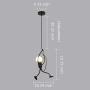 SOUTHPO Pendant Lighting Black Modern Creative Little People Mini Adjustable Hanging Lights for Bedroom Decor Iron Cartoon Doll Chandeliers for Dining Rooms 1×E26 MAX40W Baking Paint Finish (S)