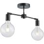 ANJIADENGSHI Matte Black Ceiling Light, 2-Light Modern Style Ceiling Lights Fixture for Living Room Dining Room Kitchen Bedroom, NO Bulb
