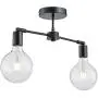 ANJIADENGSHI Matte Black Ceiling Light, 2-Light Modern Style Ceiling Lights Fixture for Living Room Dining Room Kitchen Bedroom, NO Bulb