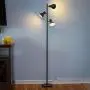 Brightech Ethan - LED Tree Floor Lamp for Mid Century, Modern, Contemporary and Industrial Decor - 3 Light Standing Pole Lamp- Tall Light for Living Room, Bedroom, and Office - Black