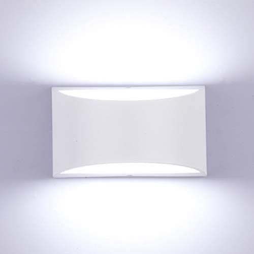 Lightess Dimmable Wall Sconces Modern Hardwired Wall Mounted 12W White Hallway Wall Lamp Indoor Up Down Wall Light for Bedroom Living Room Stairs, Cool White