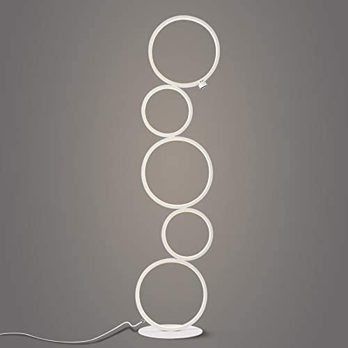 LED Floor Lamp Modern Ring Style for Bedroom Living Room Kids Room Study Room Standing 39 Inches Tall, 3 Brightness Levels Dimable with Touch Switch 1600 Lumens 3000K Warm White 24W Class A Energy