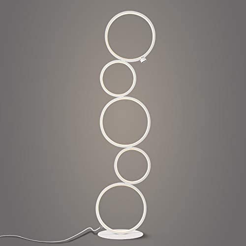 LED Floor Lamp Modern Ring Style for Bedroom Living Room Kids Room Study Room Standing 39 Inches Tall, 3 Brightness Levels Dimable with Touch Switch 1600 Lumens 3000K Warm White 24W Class A Energy